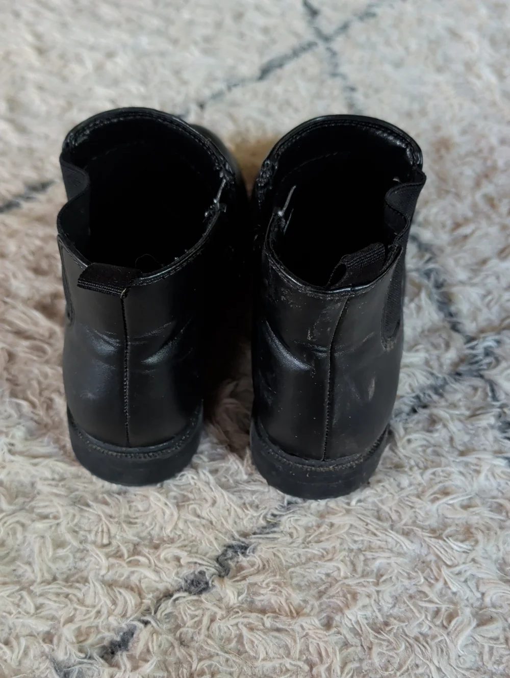 Cat & Jack Black Faux Leather Ankle Booties